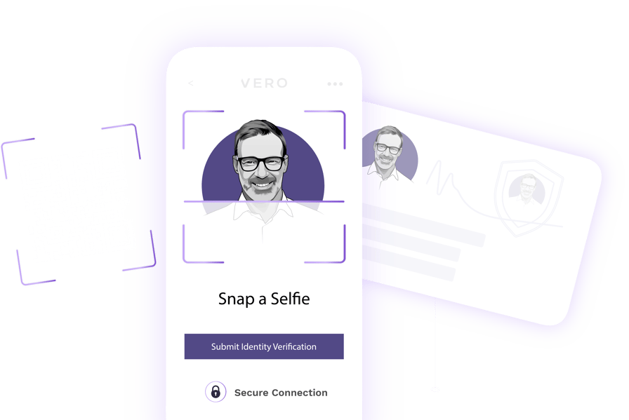 Illustration of rental applicant scanning ID Illustration of rental applicant scanning ID
