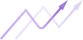 Icon of overlapping purple line chart arrows