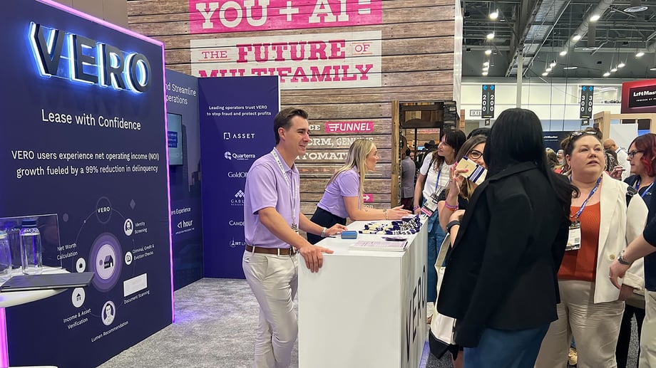 Image of a busy VERO booth at Apartmentalize 2025 in LAs Vegas