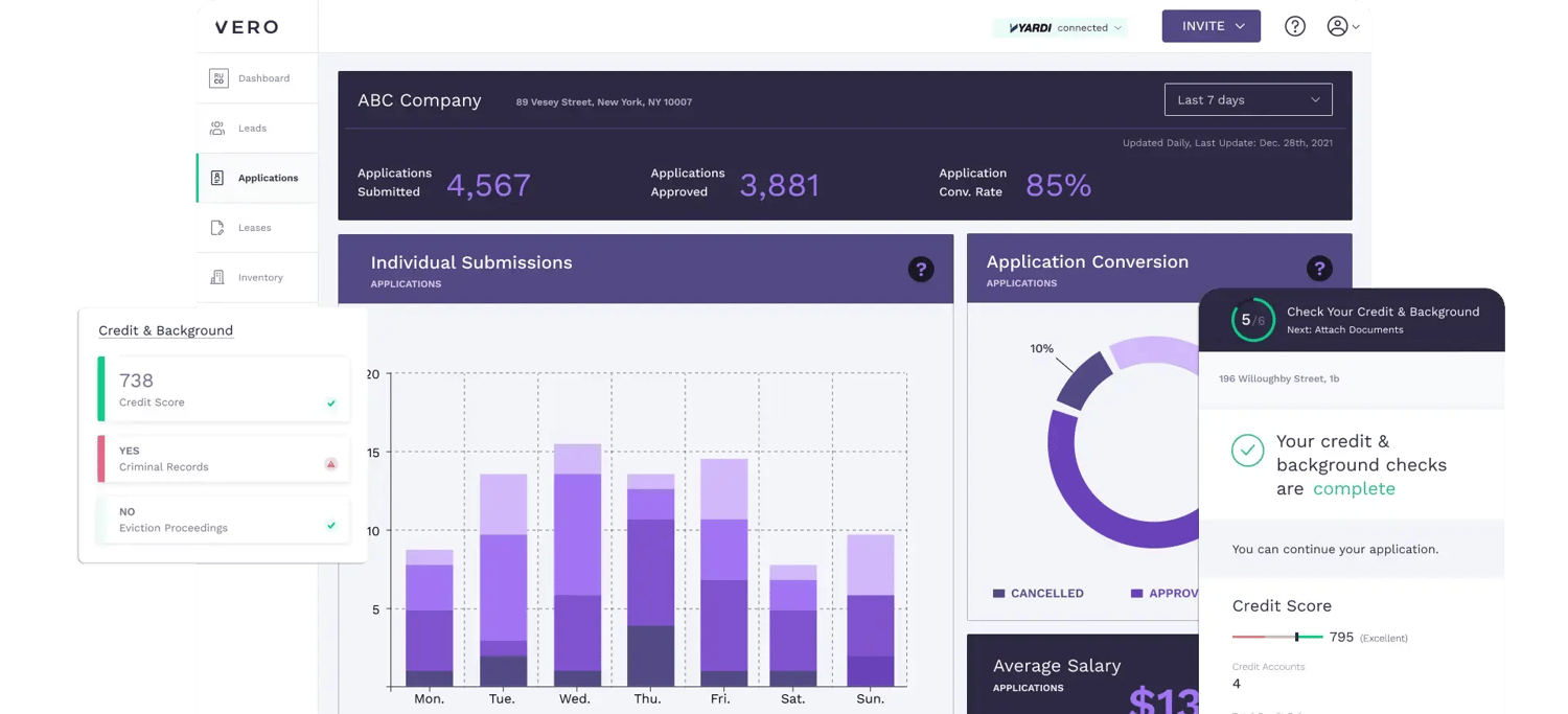 Image of VERO manager portal and applicant mobile experience Image of VERO manager portal and applicant mobile experience