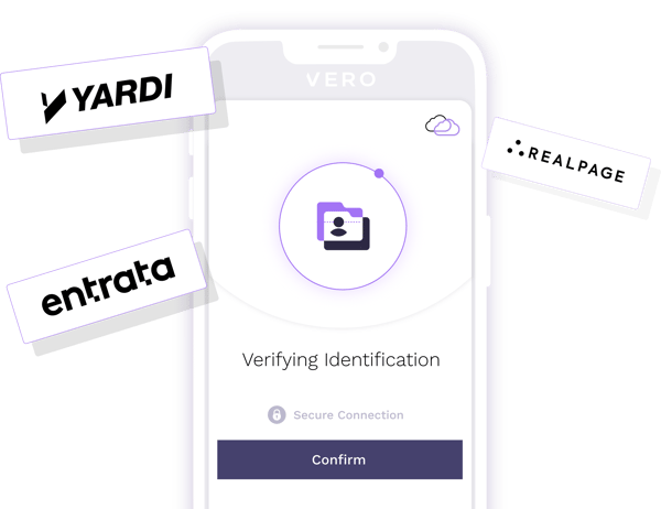 Image of the VERO mobile experience with Yardi, Entrata, and RealPage logos Image of the VERO mobile experience with Yardi, Entrata, and RealPage logos
