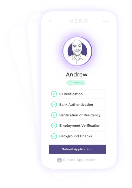 Illustration of the rental applicant screen with a verified renter